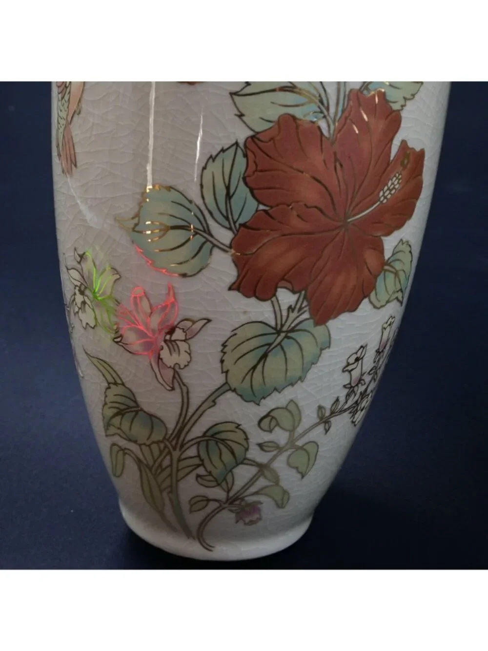 Japanese Humming Bird Floral Vase Set Of 3